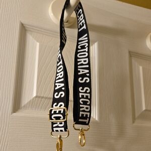 Victoria's Secret Black and White Lanyard with Gold Accents
